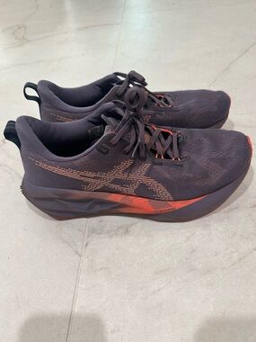 Asics Women's Athletic Shoes in Dark Charcoal with Orange Accents